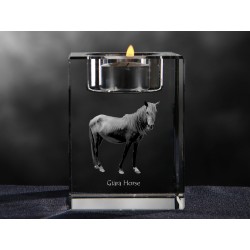 Giara-Pferd, Kristall-Kerzenleuchter mit Katze, Souvenir, Dekoration, limitierte Auflage, ArtDog