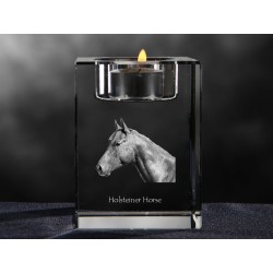 Koń holsztyński - kryształowy świecznik, wyjątkowy prezent, pamiątka, dekoracja!