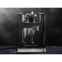 Namib Desert Horse, crystal candlestick with cat, souvenir, decoration, limited edition, Collection