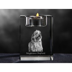 Bergamasco Shepherd, crystal candlestick with dog, souvenir, decoration, limited edition, Collection