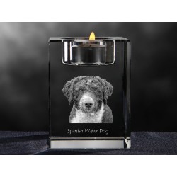 Spanish Water Dog, crystal candlestick with dog, souvenir, decoration, limited edition, Collection