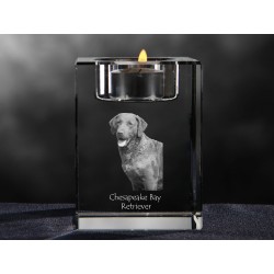 Chesapeake Bay retriever, crystal candlestick with dog, souvenir, decoration, limited edition, Collection