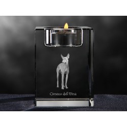 Cirneco dell'Etna, crystal candlestick with dog, souvenir, decoration, limited edition, Collection