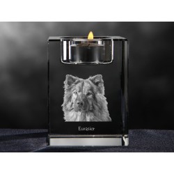 Eurasier, crystal candlestick with dog, souvenir, decoration, limited edition, Collection