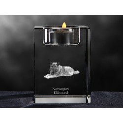 Kristall-Kerzenleuchter mit Hund, Souvenir, Dekoration, limitierte Auflage, ArtDog