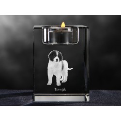 Tronjak, Kristall-Kerzenleuchter mit Hund, Souvenir, Dekoration, limitierte Auflage, ArtDog