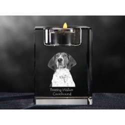 Treeing walker coonhound - kryształowy świecznik, wyjątkowy prezent, pamiątka, dekoracja!