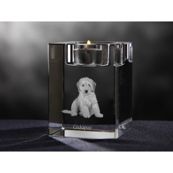 Cockapoo, crystal candlestick with dog, souvenir, decoration, limited edition, Collection
