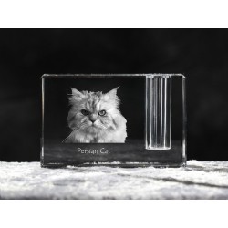 Gato persa, Titular de la pluma de cristal con el gato, recuerdo, decoración, edición limitada, ArtDog