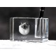 Persiano (razza felina), porta penna di cristallo con il gatto, souvenir, decorazione, in edizione limitata, ArtDog