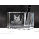 American shorthair, crystal pen holder with cat, souvenir, decoration, limited edition, Collection