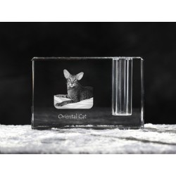 Oriental shorthair, porte-plume en cristal avec un chat, souvenir, décoration, édition limitée, ArtDog