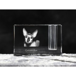 Cornish Rex, Titular de la pluma de cristal con el gato, recuerdo, decoración, edición limitada, ArtDog