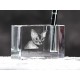 Devon rex, porta penna di cristallo con il gatto, souvenir, decorazione, in edizione limitata, ArtDog