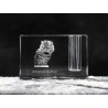 American Bobtail, crystal pen holder with cat, souvenir, decoration, limited edition, Collection