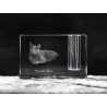 Russian Blue, crystal pen holder with cat, souvenir, decoration, limited edition, Collection