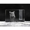 Chartreux, crystal pen holder with cat, souvenir, decoration, limited edition, Collection