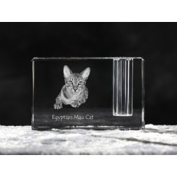Mau egipcio, Titular de la pluma de cristal con el gato, recuerdo, decoración, edición limitada, ArtDog