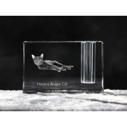 Havana Brown, Titular de la pluma de cristal con el gato, recuerdo, decoración, edición limitada, ArtDog