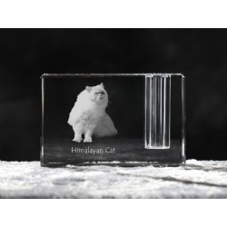 Himalayan cat, crystal pen holder with cat, souvenir, decoration, limited edition, Collection