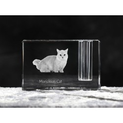 Munchkin, porta penna di cristallo con il gatto, souvenir, decorazione, in edizione limitata, ArtDog
