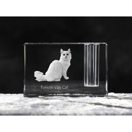 Turco Van, porta penna di cristallo con il gatto, souvenir, decorazione, in  edizione limitata, ArtDog - Crystal Animals