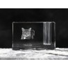 Crystal pen holder with cat, souvenir, decoration, limited edition, Collection