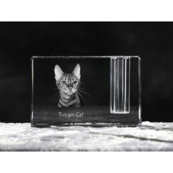 Porta penna di cristallo con il gatto, souvenir, decorazione, in edizione limitata, ArtDog
