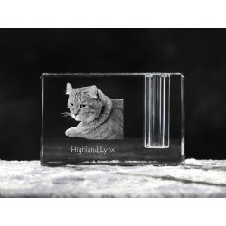 Highland Lynx, crystal pen holder with cat, souvenir, decoration, limited edition, Collection