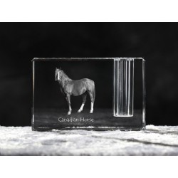 Canadian horse, crystal pen holder with horse, souvenir, decoration, limited edition, Collection