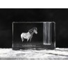 Titular de la pluma de cristal con el caballo, recuerdo, decoración, edición limitada, ArtDog