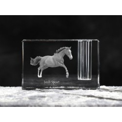 Irish Sport Horse, Titular de la pluma de cristal con el caballo, recuerdo, decoración, edición limitada, ArtDog