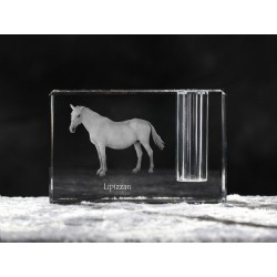 Lipizzano, porta penna di cristallo con il cavallo, souvenir, decorazione, in edizione limitata, ArtDog