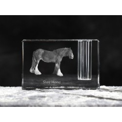 Shire, Titular de la pluma de cristal con el caballo, recuerdo, decoración, edición limitada, ArtDog