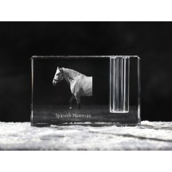 Spanish Norman, Titular de la pluma de cristal con el caballo, recuerdo, decoración, edición limitada, ArtDog