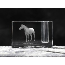 Akhal-Teke, porte-plume en cristal avec un cheval, souvenir, décoration, édition limitée, ArtDog