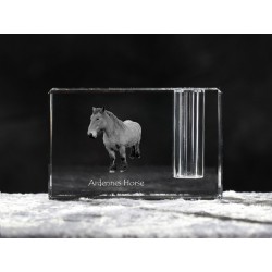 Ardennes horse, crystal pen holder with horse, souvenir, decoration, limited edition, Collection
