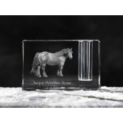 Cheval des montagnes du Pays basque, porte-plume en cristal avec un cheval, souvenir, décoration, édition limitée, ArtDog