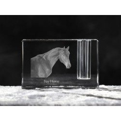 Baio, porta penna di cristallo con il cavallo, souvenir, decorazione, in edizione limitata, ArtDog