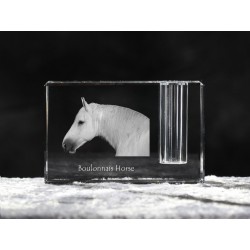 Boulonnais, porte-plume en cristal avec un cheval, souvenir, décoration, édition limitée, ArtDog